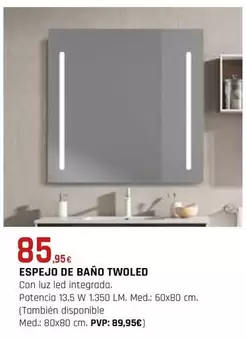 Oferta de Espejo De Baño Twoled por 85,95€ en CMB Bricolage