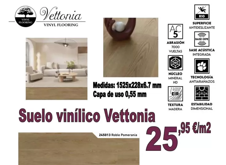 Oferta de Vettonia - Suelo Vinílico  por 25,95€ en CMB Bricolage