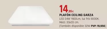 Oferta de Garza - Plafón Ceiling  por 14,95€ en CMB Bricolage