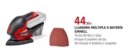 Oferta de Einhell - Lijadora Múltiple A Baterí por 44,95€ en CMB Bricolage