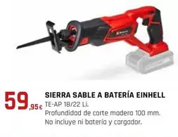 Oferta de Einhell - Sierra Sable A Batería  por 59,95€ en CMB Bricolage