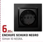 Oferta de Enchufe Schuko Negro por 6,95€ en CMB Bricolage