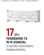 Oferta de Tendedero Tz 15 M Cuncial por 17,95€ en CMB Bricolage