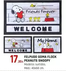 Oferta de Felpudo Goma Flock Peanuts Snoopy por 17,95€ en CMB Bricolage