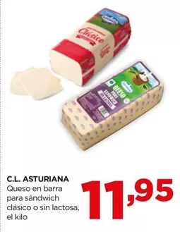 Oferta de Central Lechera Asturiana - Queso En Barra Para Sandwich Clasico O Sin Lactosa por 11,95€ en Alimerka