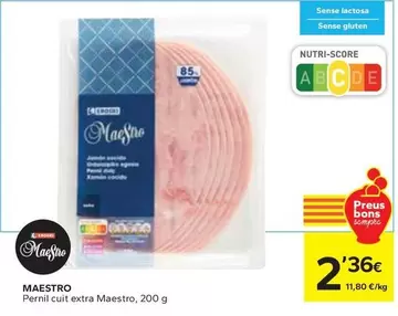 Oferta de Maestro - Pernil Cuit Extra por 2,36€ en Caprabo