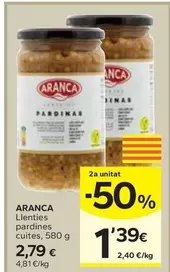 Oferta de Aranca - Llenties Pardines Cuites por 2,79€ en Caprabo