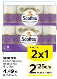 Oferta de Scottex - Paper Higiènic Encoixinat por 4,49€ en Caprabo