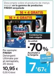 Oferta de Finish - Detergent Ultimate Per Al Rentaplats por 10,95€ en Caprabo