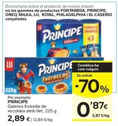 Oferta de Príncipe - Galetes Estrella De Xocolata Amb Llet por 2,89€ en Caprabo