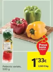 Oferta de Pebrots Variats por 1,33€ en Caprabo