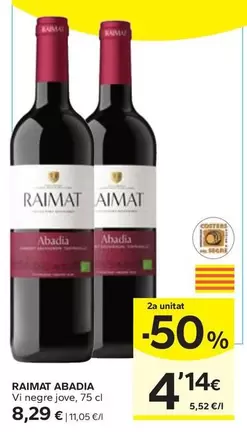 Oferta de Raimat Abadia - Vi Negre Jove por 8,29€ en Caprabo