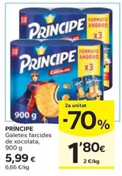 Oferta de Príncipe - Galetes Farcides De Xocolata por 5,99€ en Caprabo