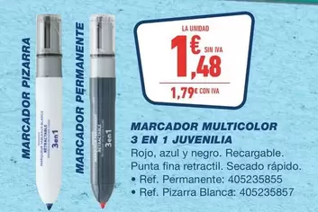 Oferta de Marcador Multicolor 3 En 1 por 1,48€ en Bureau Vallée