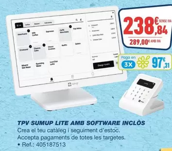 Oferta de Sumup - Tpv Lite Amb Software Inclos por 238,84€ en Bureau Vallée