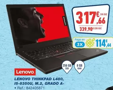 Oferta de Lenovo -  Thinkpad  por 317,66€ en Bureau Vallée