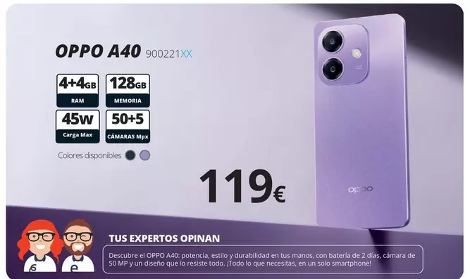 Oferta de OPPO - A40 por 119€ en Ecomputer