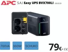 Oferta de APC - Apc S.a.l Easy Ups Bvx700li por 79€ en Ecomputer