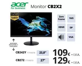 Oferta de Acer - Monitor  por 109€ en Ecomputer