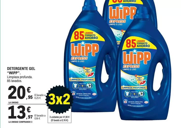 Oferta de Wipp - Detergente Gel por 20,95€ en E.Leclerc