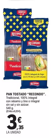 Oferta de Recondo - Pan Tostado por 3,35€ en E.Leclerc