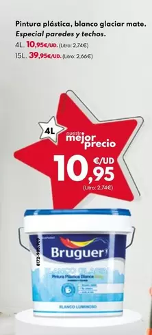 Oferta de Pintura Plástica, Blanco Glaciar Mate. por 10,95€ en BricoCentro