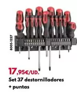 Oferta de Set 37 Destornilladores + Puntas por 17,95€ en BricoCentro