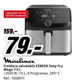 Oferta de Moulinex - Freidora De Saludable EZ855D Easy Fry Mega por 79€ en MediaMarkt