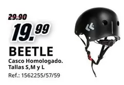 Oferta de Beetle - Casco Homologado/ Tallas S, M Y L por 19,99€ en MediaMarkt