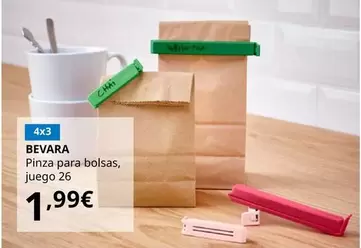 Oferta de Bevara - Pinza Para Bolsas, Juego 26 por 1,99€ en IKEA