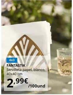 Oferta de Fantastik - Servilleta Papel, Blanco, 40x40 Cm por 2,99€ en IKEA