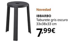 Oferta de Ibbarbo - Taburete Gris Oscuro 33x38x33 Cm por 7,99€ en IKEA