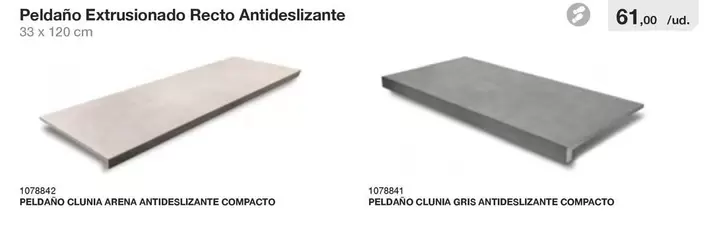 Oferta de Peldaño Extrusionado Recto Antideslizante  por 61€ en Distriplac