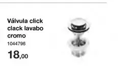 Oferta de Vàlvula Click Crack Lavabo Cromo por 18€ en Distriplac