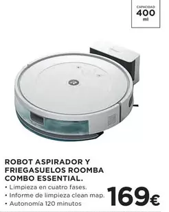 Oferta de Robot Aspirador Y Friegasuelos Roomba Combo Essential por 169€ en Hipercor