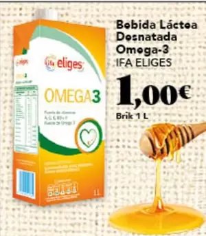 Oferta de Ifa Eliges - Bebida Láctea Desnatada Omega-3 por 1€ en Gadis