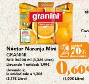 Oferta de Granini - Néctar Naranja Mini por 1,99€ en Gadis