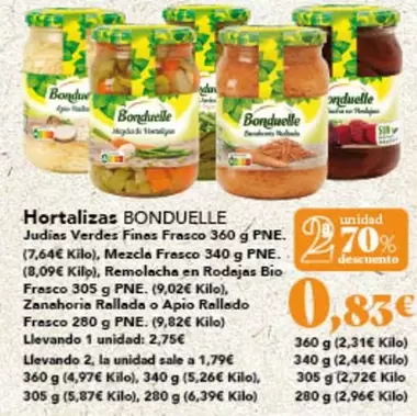 Oferta de Bonduelle - Hortalizas por 2,75€ en Gadis