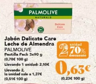 Oferta de Palmolive - Jabón Delicato Care Leche De Almendra por 2,1€ en Gadis