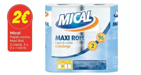 Oferta de Mical - Papel Cocina Maxi Roll por 2€ en Suma Supermercados