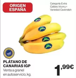 Oferta de Origen - Plátano De Canarias Igp por 1,99€ en Supercor