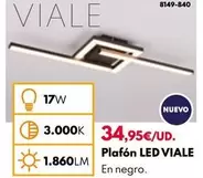 Oferta de Plafón Led Viale por 34,95€ en BricoCentro