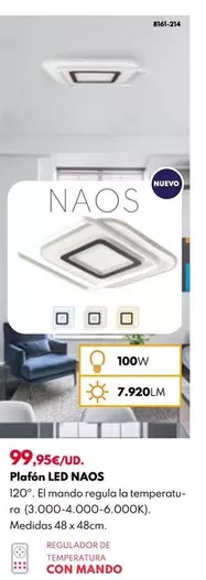 Oferta de Plafon Led Naos por 99,95€ en BricoCentro