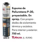 Oferta de Espuma De Poliuretano P-30, Proyectable. En Spray. por 11,95€ en BricoCentro