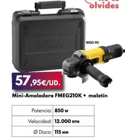 Oferta de Mini-Amoladora FMEG210K + Maletin por 57,95€ en BricoCentro