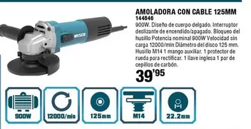 Oferta de Wesco - Amoladora Con Cable por 39,95€ en ferrOkey