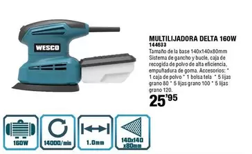 Oferta de Wesco - Multilijadora Delta 160w por 25,95€ en ferrOkey