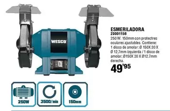 Oferta de Wesco - Esmeriladora por 49,95€ en ferrOkey