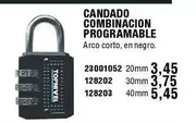 Oferta de Candado Combinacion Programable  por 3,45€ en ferrOkey