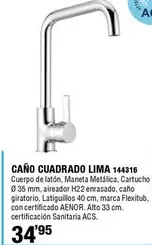 Oferta de Cano Cuadrado Lima  por 34,95€ en ferrOkey